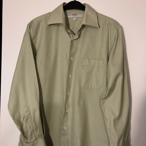 Perry Ellis Portfolio Light Green Mens Cotton Dress Shirt, 15 x 32/33 - Picture 1 of 6